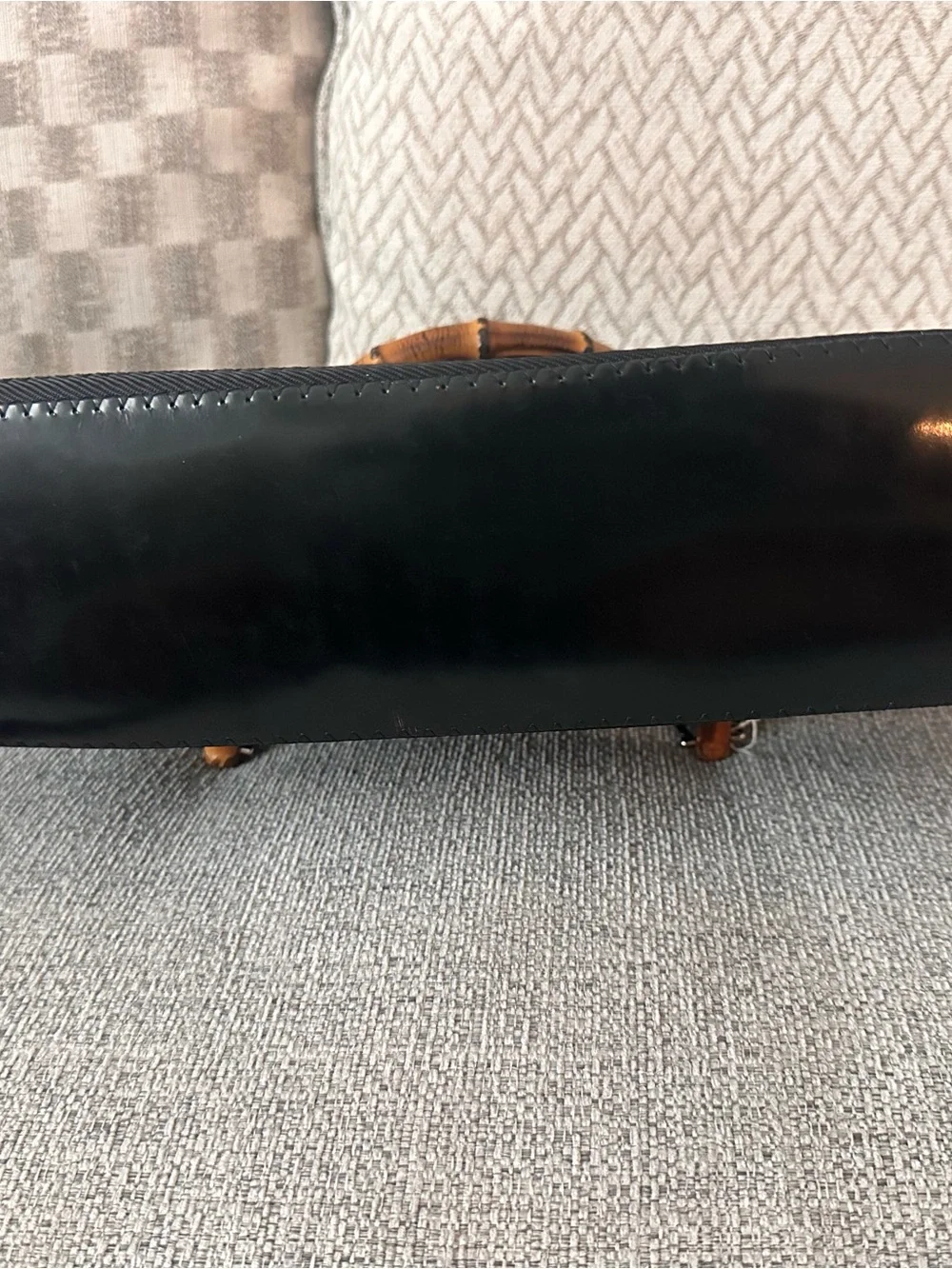 Gucci Black Tote with Bamboo Top Handles and Detachable Strap